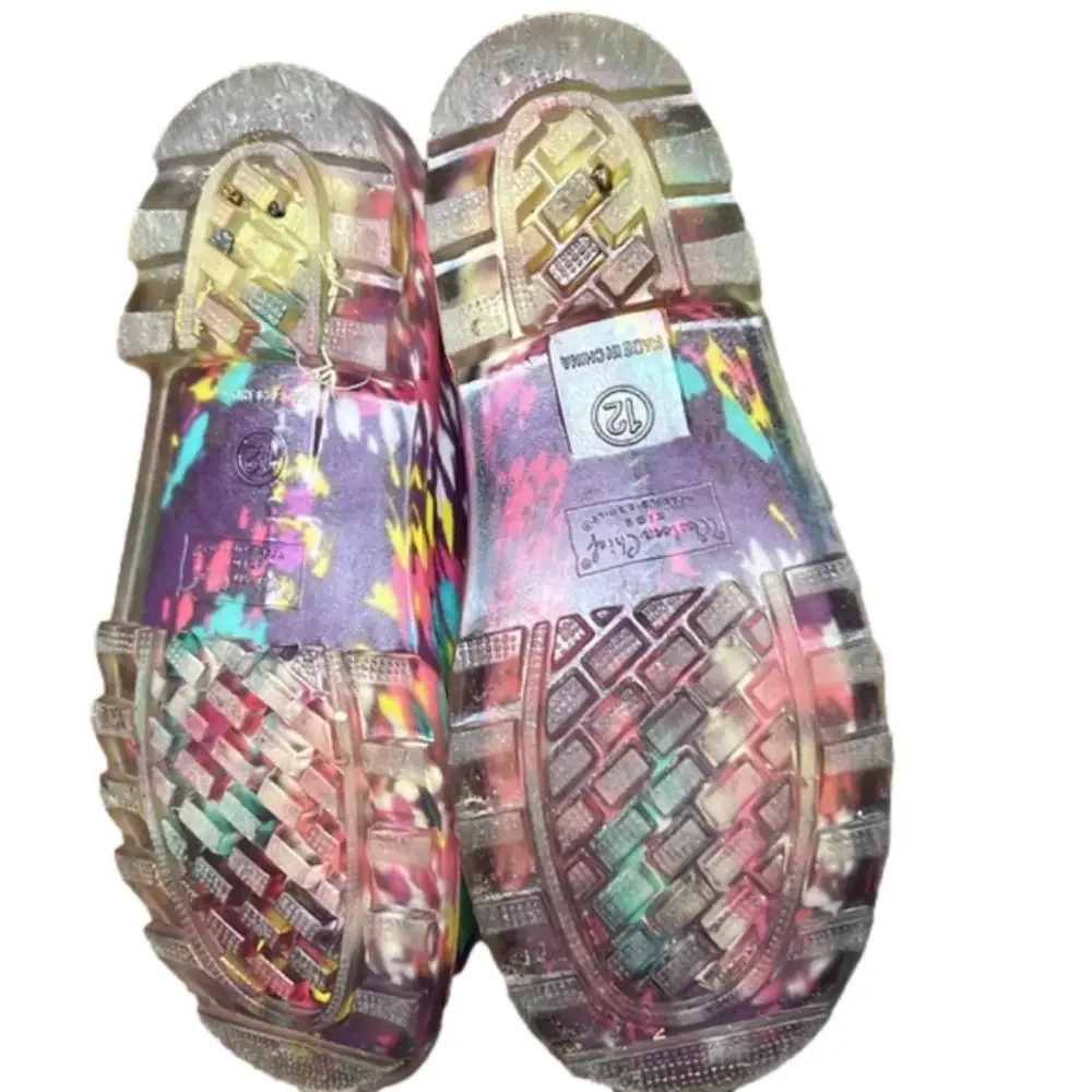 Girls Western Chief water boots cute purple pattern size 12 great‎ shape
